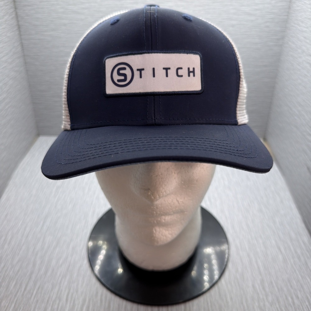 Stitch Golf Trucker Hat Mens Snapback Blue White Mesh Rope Cap Logo Adjustable